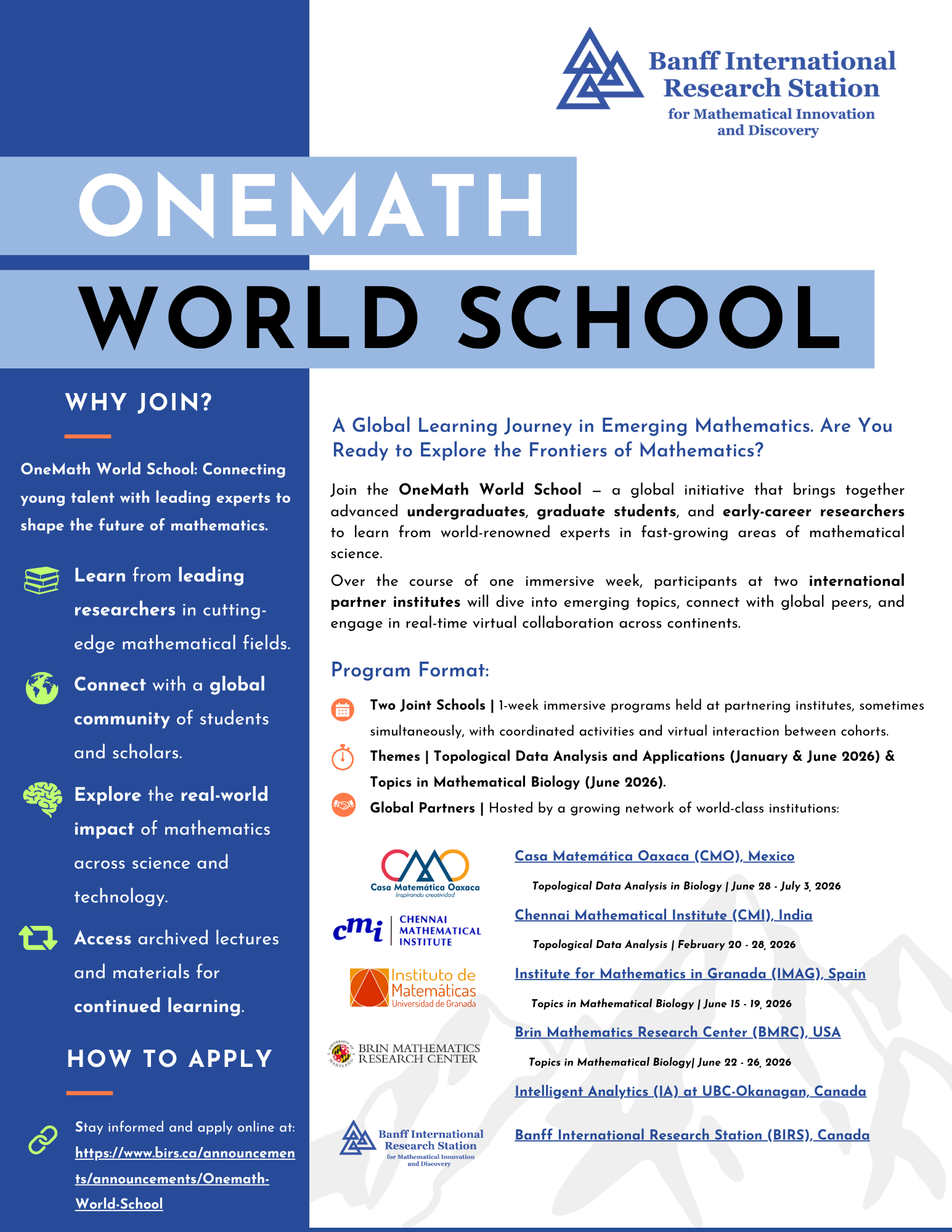 OneMath World School flyer